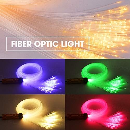 GIDERWEL Fiber Optic Light for Car/Ceiling Star Lighting,Music/APP Control Starlight Headliner Kit,Car Atmosphere Lamp with RF Remote 200pcs 0.03in 6.5ft Fiber Cable RGBW LED Light Engine