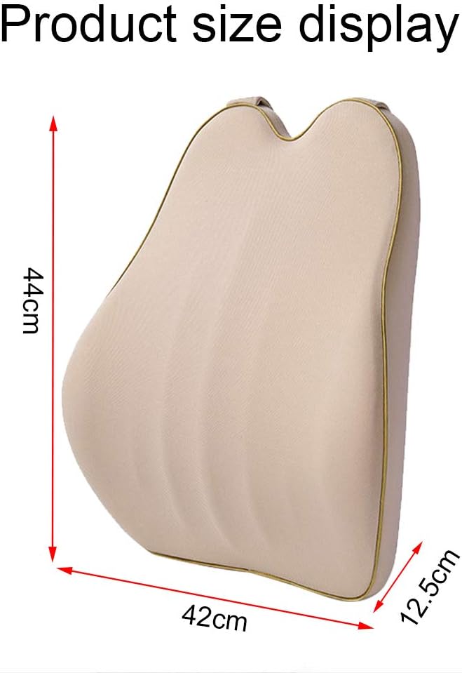 Car Lumbar Support Back Cushion Memory Foam Universal Fit Major Car Seat with Back Pain Relief for Car Office Home 1PCS Beige