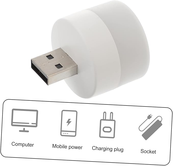 Cabilock 2pcs USB Night Light Dock Holder Hub Ports USB Extender Portable Atmosphere Light for Home Hotel Car