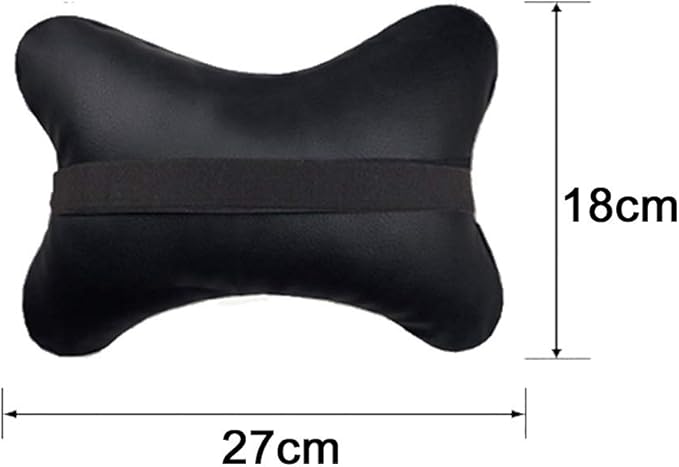 Car Neck Pillows Both Side Pu Leather 2pieces Pack Headrest Fit for Most Cars Filled Fiber Universal Car Pillow (Black&Red)