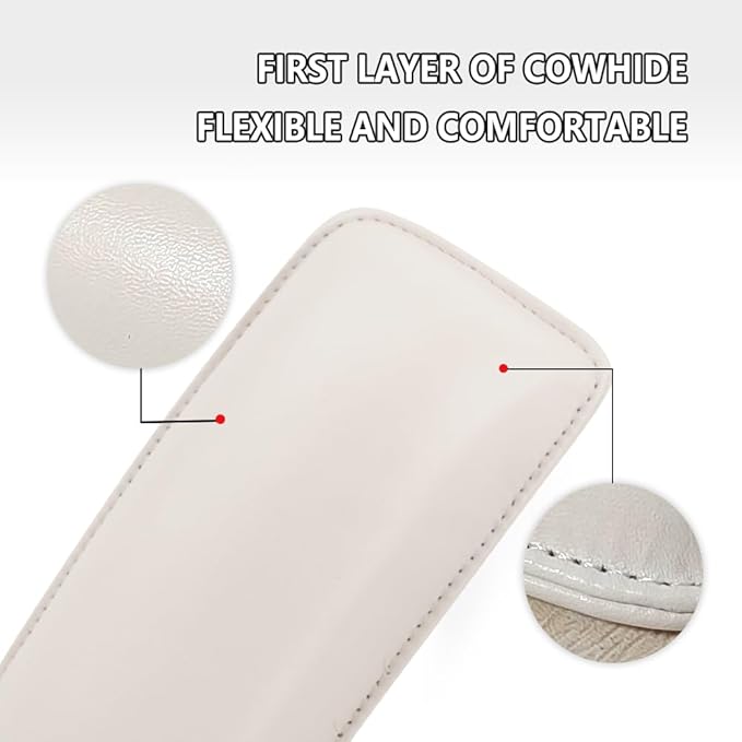 2PCS Car Knee Cushion,Soft Leather Car Door Armrest Pad for Knee Leg Elbow,Universal Car Center Console Cushion Pad Comfort Pillow Car Interior Accessories for Most Car SUV (Beige)