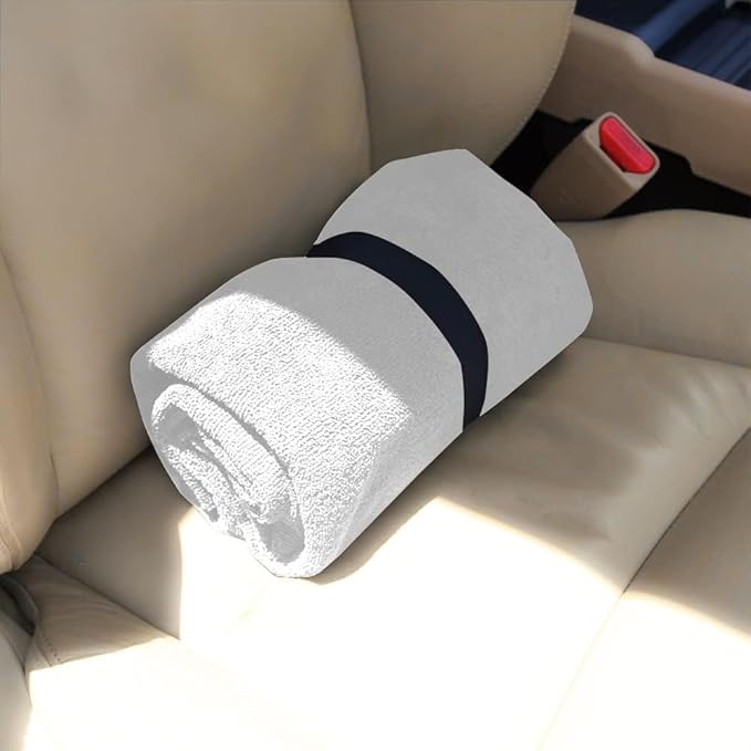 Car Seat Covers 2pcs White Waterproof Towel Car Seat Cover Universal Fit for Most Trucks SUV Fitness Athletes Pets Gym and Water Sport