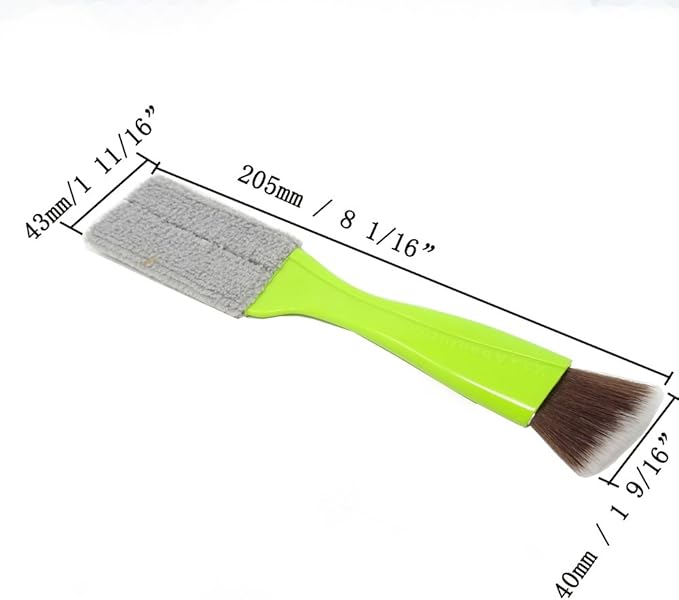 yueton Double Ended Portable Cleaning Brush Mini Hand Held Magic Brush Duster for House, Car, Office (Light Green)