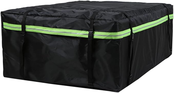 Car Roof Bag 425L/486L, Rooftop top Cargo Carrier Bag with Night Reflective Strip Universal Luggage Bag Storage Cube Bag for Travel Camping (L)