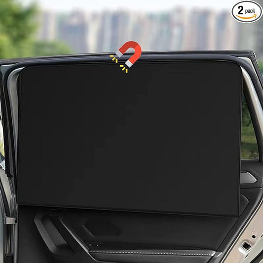 Car Side Window Sun Shades, Window Sunshades Privacy Curtains, 100% Block Light for Breastfeeding, Taking a nap, Changing Clothes, Camping (Back Seat 2pcs)