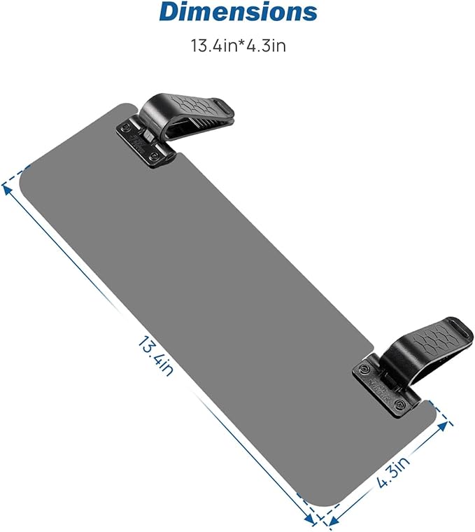 JOYTUTUS Sun Visor Extender for Cars, Polarized Sun Visor Extender Universal Sun Blocker UV400, Adjustable Visor Extension for Car Visor,Double-Clip,Anti Glare Stray Light
