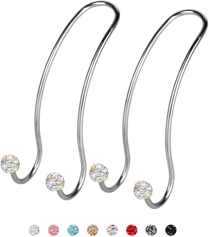 SAVORI Auto Hooks Bling Car Hangers Organizer Seat Headrest Hooks Strong and Durable Backseat Hanger Storage Universal for SUV Truck Vehicle 2 Pack (White)