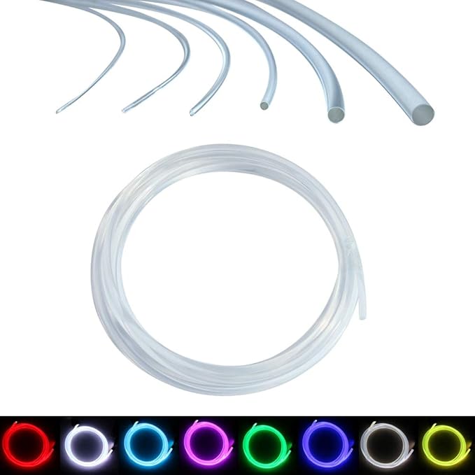 AKEPO 5mm*5m PMMA Plastic Side Glow Cable for Car Home Use Fiber Optic Light