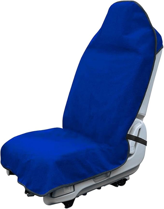 Waterproof Car Towel Seat Cover, Sweating Non-Slip Premium Towel Carseat Cover Protector, Universal Soft Machine Washable Car Truck SUV Front Seat Cover for Gym Workout Beach Hiking (Blue)