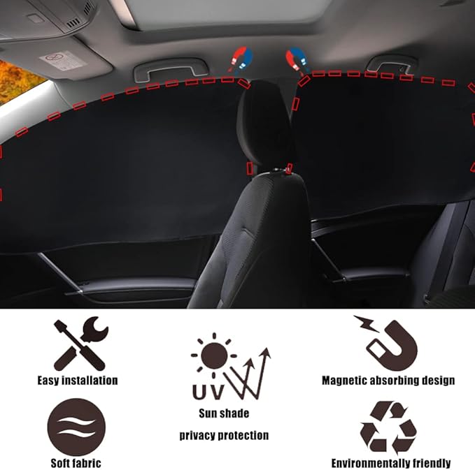 XCBYT Car Window Shades - 4 Pack Car Window Covers 99% UV Protection Magnetic Fordable Privacy Sun Shade for Baby