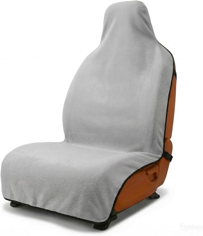 Car Seat Cover, Premium Auto Seat Towel Fit Cars SUV Trucks, Ideal Gift for Active People Who Work Sweat Swim Run Beach, Grey