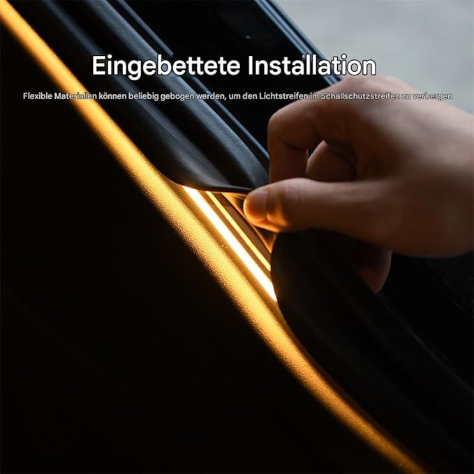 Dynamic Flowing Car Trunk Light Strip, RGB Custom Neon Atmosphere Light, Car Interior Decorative Strip Ambient Lighting with APP Control