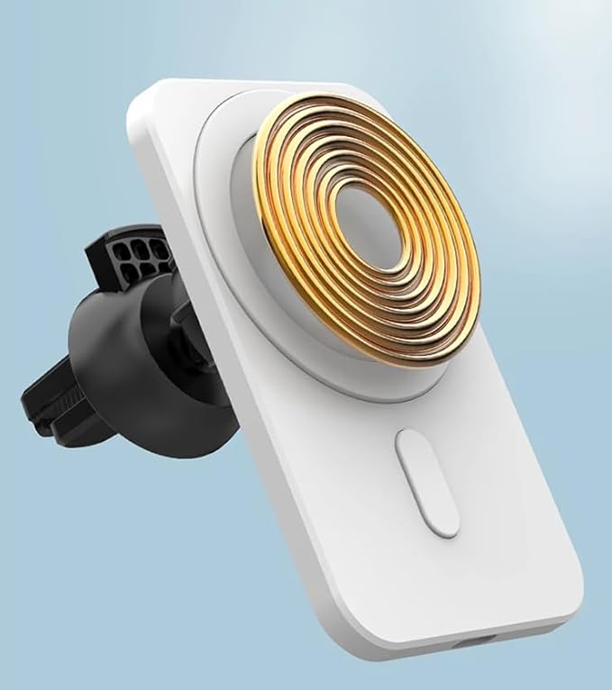 M&S Home 15w Wireless Fast Car Charger Compatible with MagSafe Devices for iPhone 12/13/14/15/SE/XS/XR/X/8/Plus, Car Phone Holder, Qi-Compatible, Air Vent Mount, 360°Rotation, USB C Cable Included
