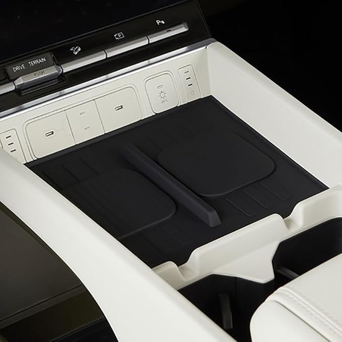 for Hyundai Santa Fe 2024-2026 Wireless Charging Mat Phone Anti-Slip Protector Silicone Pad Not Fit Tucson Interior Protective Pad (Black)