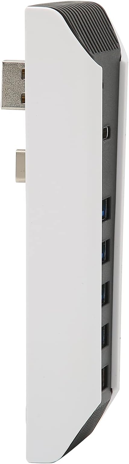 5 Port USB Hub for PS5, 5 in 1 High Speed USB Expansion Hub Charger Splitter Adapter with USB2.0 TypeC Ports for Console