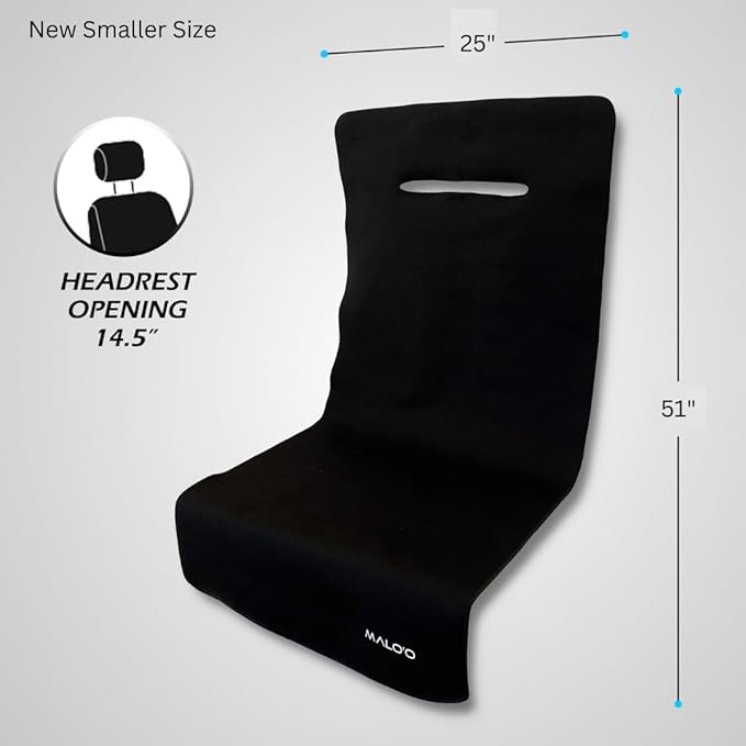 Malo’o SeatGuard Waterproof Car Seat Cover, Neoprene Universal Seat Protector for Trucks and Cars, Heavy Duty Seat Cover for Sports Gear, Dogs and Wet Clothing, Black, Small