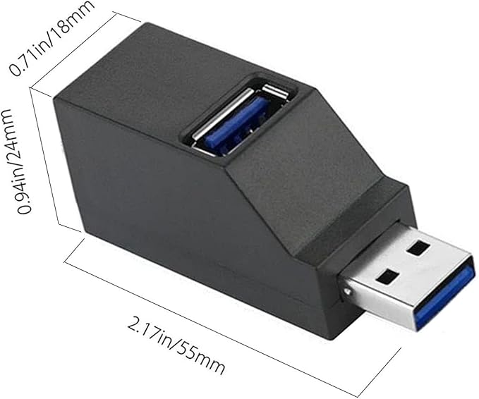 USB 2.0 Splitter,3-Port USB 3.0 Hub High Speed Splitter, USB Splitter Adapter Portable for PC, Laptop -Black