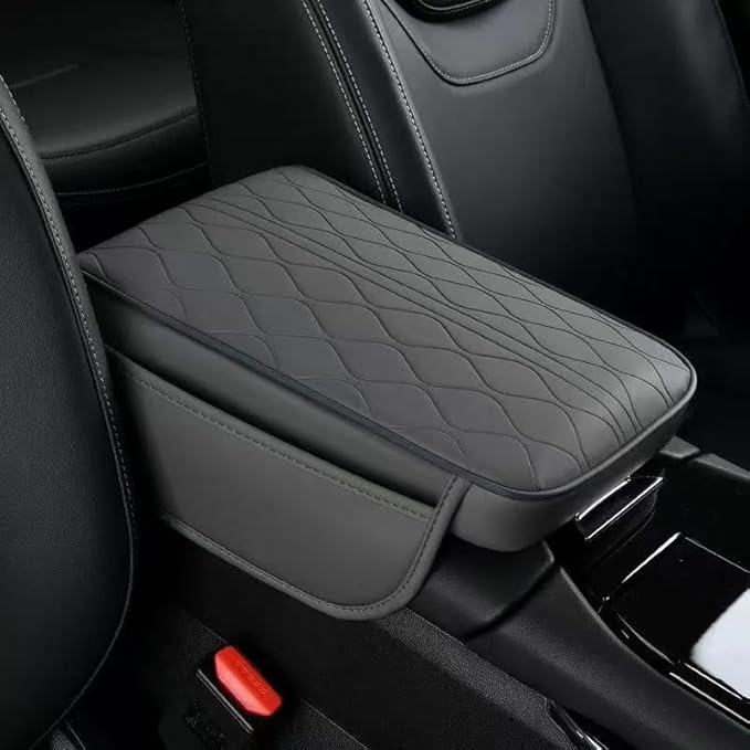 1 Pack Car Center Console Cover Custom Fit for Acura RDX 2013 2019-2023 2024 2025, Leather Memory Foam Armrest Cushion Protector, Anti-Scratch Durable Armrest Pad,Grey