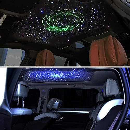 GIDERWEL Fiber Optic Light for Car/Ceiling Star Lighting,Music/APP Control Starlight Headliner Kit,Car Atmosphere Lamp with RF Remote 200pcs 0.03in 6.5ft Fiber Cable RGBW LED Light Engine