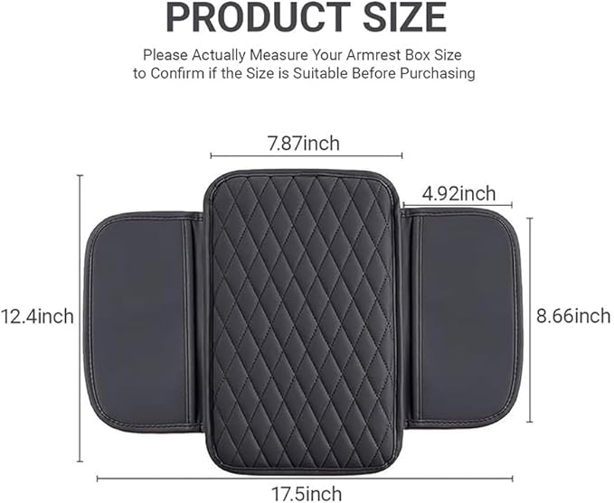 Car Center Console Cover for Acura RDX 2007-2019 2020 2021 2022 2023 2024 2025,Arm Rest Lid Cushion Protector Multifunctional Armrest Cushion Pad Interior Accessories,Black