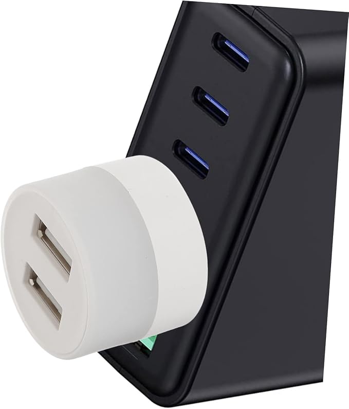 Cabilock 2pcs USB Night Light Dock Holder Hub Ports USB Extender Portable Atmosphere Light for Home Hotel Car