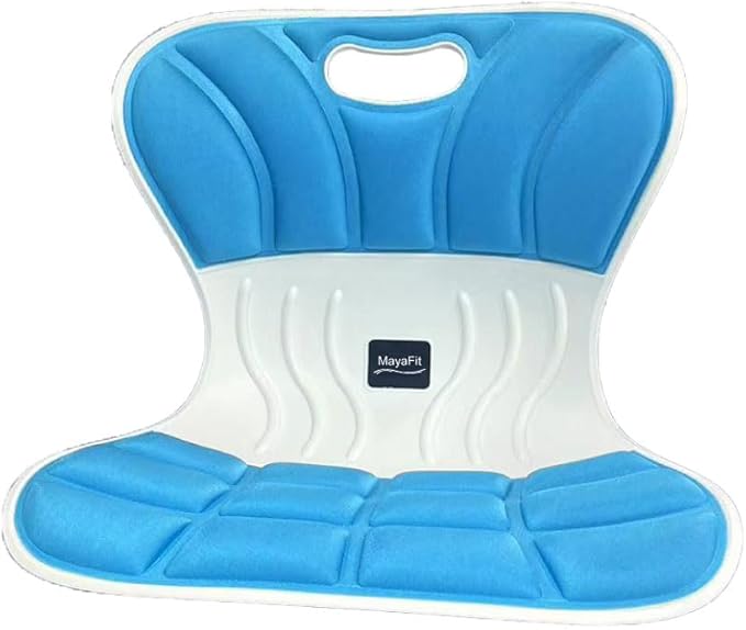Ergonomic Lumbar Support Cushion, Blue, 460mm x 440mm x 340mm, Large, for Office Chairs & Car Seats, Posture Correction, Pregnancy Comfort, 110-300 lbs Capacity