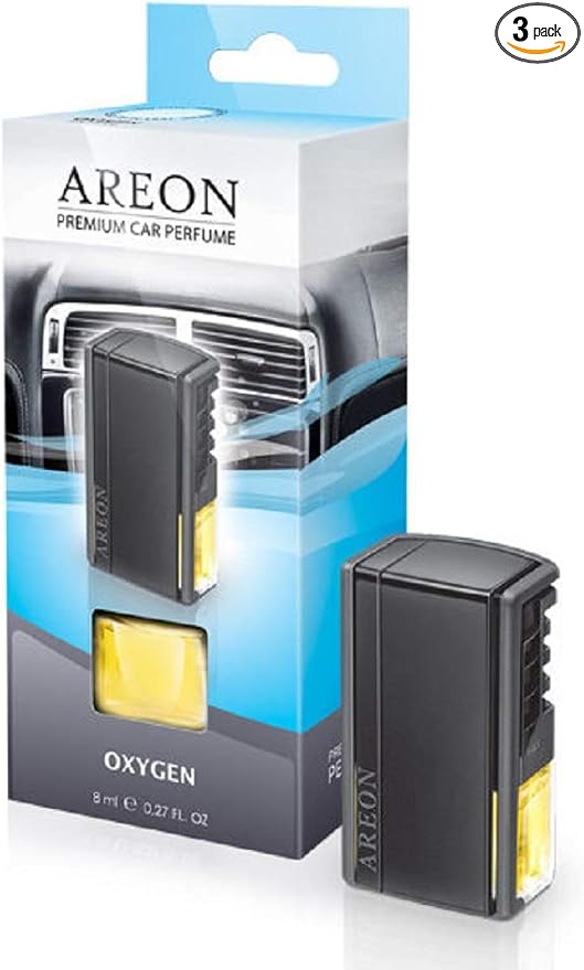 AREON ARP05 Car Perfume Luxury and Elegant 0.27 oz Car Air Freshener Vent Clip, Oxygen Scent (Pack of 3)