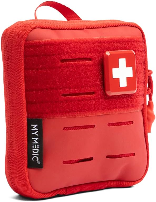 MY MEDIC Everyday Carry First Aid Kit - Emergency Survival Essentials, Medical Supplies & Accessories Bag for Travel Car, Home, Boat, Camper or Backpack - Red