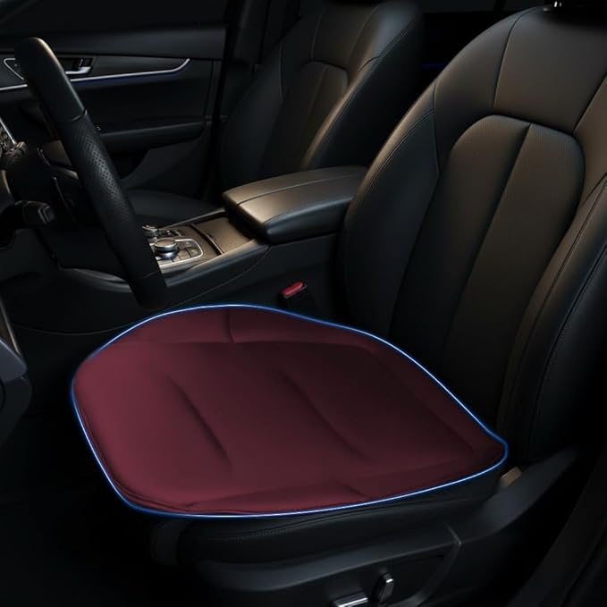 Car Seat Cushion, Thin Seat Cushion 0.78in, Office Chair Cushion, Car Seat Cushions for Driving, Summer Breathable Driver Seat Cushion for Long Sitting Relief, Car Seat Pad(Volcanic Red)