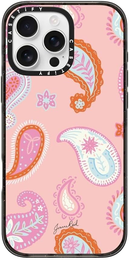 CASETiFY Impact Case for iPhone 16 Pro Max [8.2ft 4X Military Grade Drop Protection/Compatible with Magsafe] - Cowgirl Paisley Pattern - Clear Black