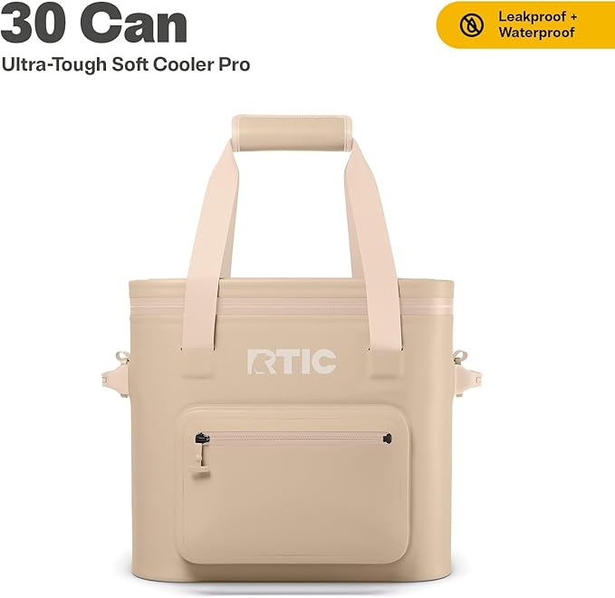 RTIC 30 Can Ultra-Tough Soft Cooler Pro, Insulated, Waterproof, Leak Proof, Portable Floating Bag for Beverage, Drink, Lunch, Outdoor, Beach, Car,Camping, Picnic, Fishing, Boat