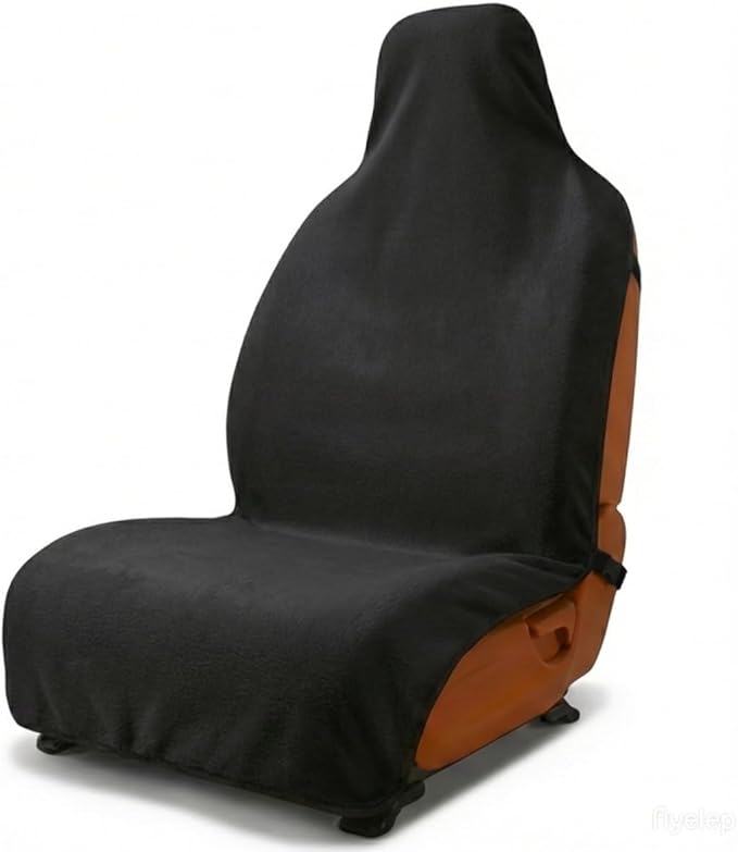 Car Seat Cover, Premium Auto Seat Towel Fit Cars SUV Trucks, Ideal Gift for Active People Who Work Sweat Swim Run Beach, Black