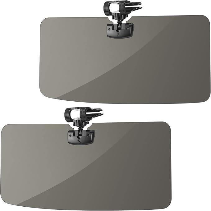 JOYTUTUS Sun Visor for Pickup Truck, 2 Pack Polarized Sun Visor Extender for Truck, Universal UV400 Car Visor Extension Anti-Glare Easy to Install, Protect from Glare/UV Ray/Stray Light