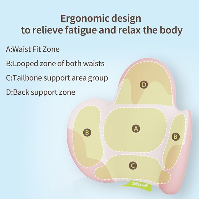 Lumbar Support Pillow for Office Chair, Gaming Chair, Car Driver Seat Back Cushion, Bed & Couch, Gifts for Friends and Parents,Ergonomic Back Support Pillow with Comfortable Memory Foam (Pink/White)