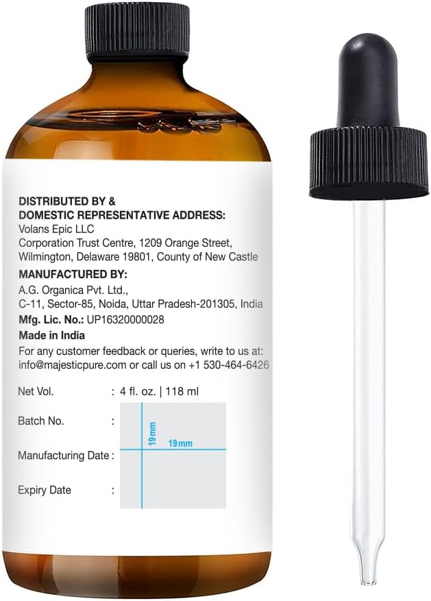 Majestic Pure Essential Oil with Glass Dropper - 100% Pure and Natural - Essential Oils for Diffuser, Aromatherapy, Soap and Candle Making, Sunflower Essential Oil, Sunflower Oil, 4 Fl Oz