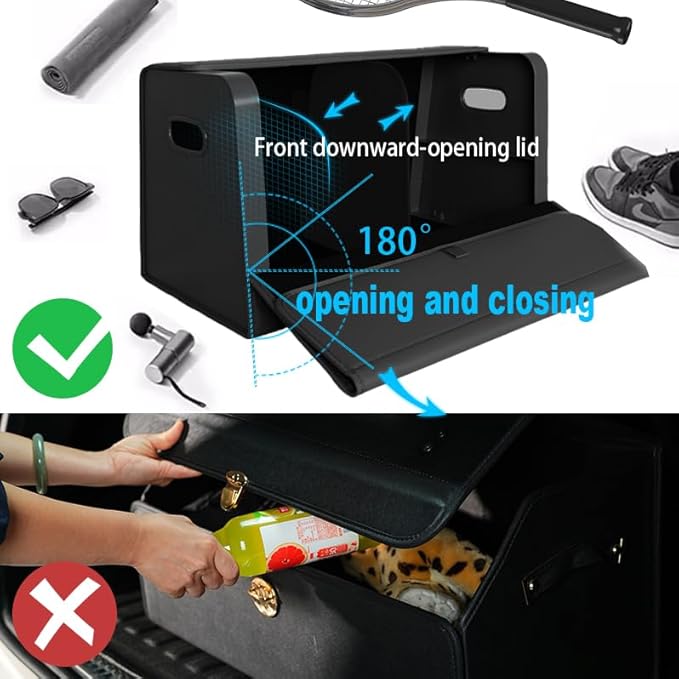 GMQ Trunk Organizers for Car,Car Organizers and Storage for SUV,Magnetic Lid with Collapsible Storage, Large Capacity for SUV, Truck, MPV (L-21.5×13×12.5 IN)
