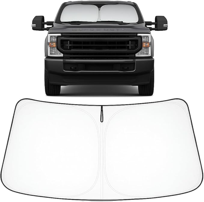 Proadsy 2026 Upgrade Front Windshield Sun Shade Foldable Sunshade Protector Custom Fit 2017-2025 2026 Ford Super Duty F-250 F250 F-350 F350 F-450 F450 F-550 F550 2Door 4Door Pickup Accessories