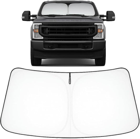 Proadsy 2026 Upgrade Front Windshield Sun Shade Foldable Sunshade Protector Custom Fit 2017-2025 2026 Ford Super Duty F-250 F250 F-350 F350 F-450 F450 F-550 F550 2Door 4Door Pickup Accessories