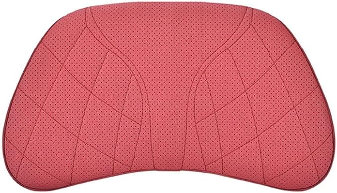 for Chevy Silverado 2007 2008 2009 2010 2011 2012 2013 Leather Car Seat Headrest Lumbar Cushion, Lumbar Support Pillow for Car,for Driving Traveling Relieving Neck Fatigue,2-D Red