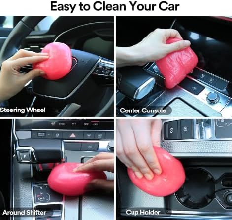 SOLASTA Car Cleaning Gel Car Putty Car Cleaning Kit Car Interior Cleaner Slime Car Cleaning Supplies Auto Detailing Tools Car Accessories Car Gifts for Women Men Keyboard Cleaner (Pink)