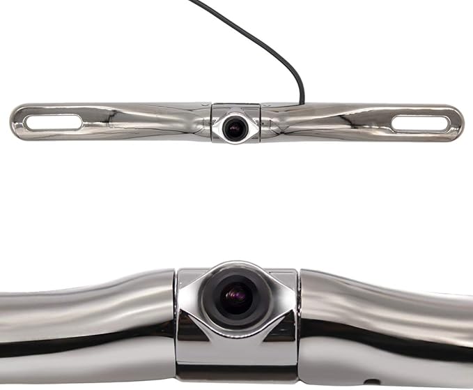 Universal License Plate Frame Backup Camera, 170° Wide Angle HD Rear View Camera with Night Vision, IP67 Waterproof Metal Car Reverse Camera for Cars, SUVs, Trucks, Compatible with CVBS/AHD