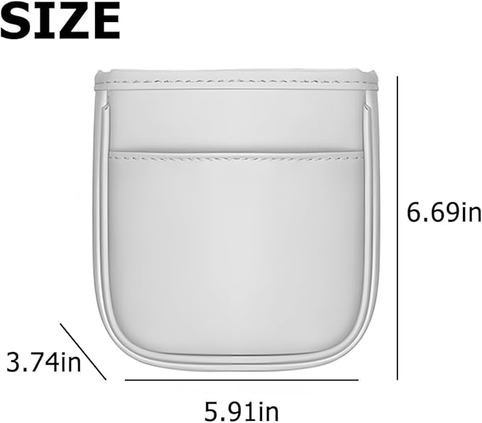 Mandark Car Seat Back Organizer, Vehicle Backseat Hanging Bag with Storage Pocket, Multifunctional Automotive Interior Headrest Trash Can Box Accessories, Universal for SUV, Sedan, Truck (White)