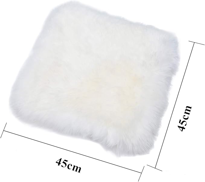 Winter Warmth: Universal Sheepskin Seat Cushion Cover - Natural Wool, for Cars, Trucks, SUVs & Vans - Cozy & Stylish Driving Companion Front White