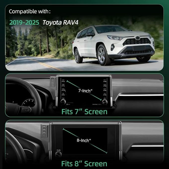 Car Phone Holder for Toyota RAV4 (2019-2024 2025,7/8inch),MagSafe Car Mount Charger,Magnetic Phone Holder,15W Wireless Charging,Screen Phone Holder,360° & Hands Free,2023 RAV-4 Interior Accessories