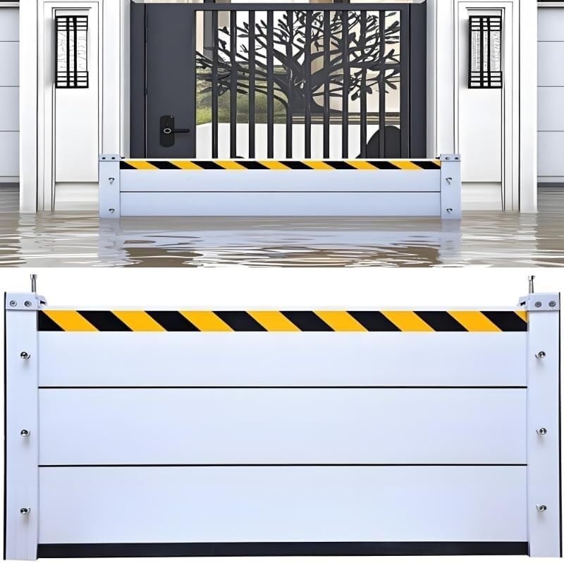 Flood Barriers for Home Exterior,Aluminum Alloy Outdoor Garage Doors Water Barriers for Flooding(H55Inch,L17FT)