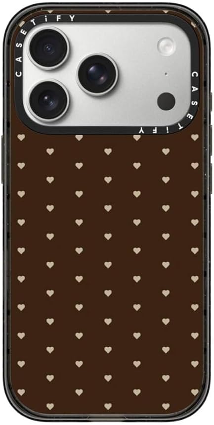 CASETiFY Impact iPhone 17 Pro Case [Slim/Compatible with Magsafe / 8.2 ft. 4X Military Grade Drop Protection] - Choco Dots - Clear Black