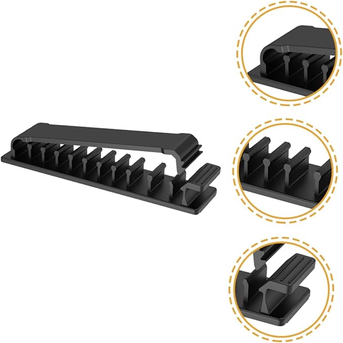 DOITOOL 4pcs Adjustable Self-Adhesive Cable Organizer for Efficient Office Car for Charging Cords USB