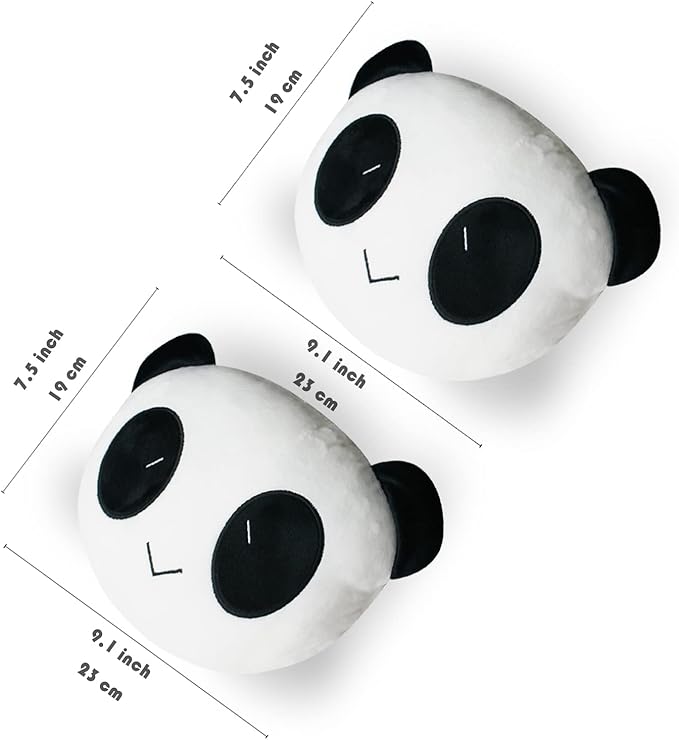 Sexysamba Car Headrest Pillow,Cartoon Neck Pillow for Car,Comfortable Soft Car Seat Pillow for Driving,Head Rest Cushion,Cute Neck Pillow for Travelling and Home 2Pcs (Happy Panda)