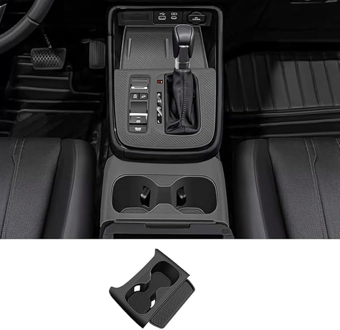 Temmis Center Console Silicone Cup Holder Kit for Honda CRV 2023-2026 (Gasoline & Hybrid), Insert Center Consel Electrostatic adsorption Cover for Honda CRV 2023-2026-Black