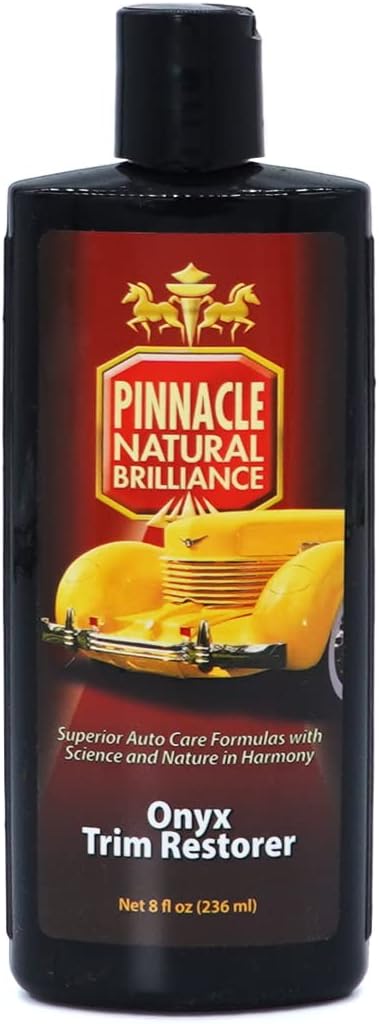 Pinnacle Natural Brilliance Onyx Trim Restorer | Silicone-Free Formula for Black Plastic & Vinyl Trim | Restores Depth & Matte Finish | Long-Lasting Protection | PIN-385 | 8 oz